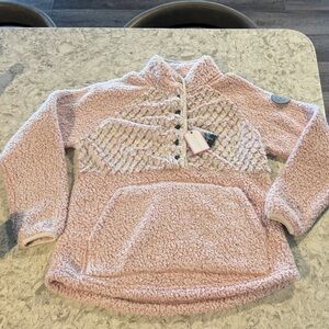 Simply Southern Blush Pink Sherpa Cowl Pullover